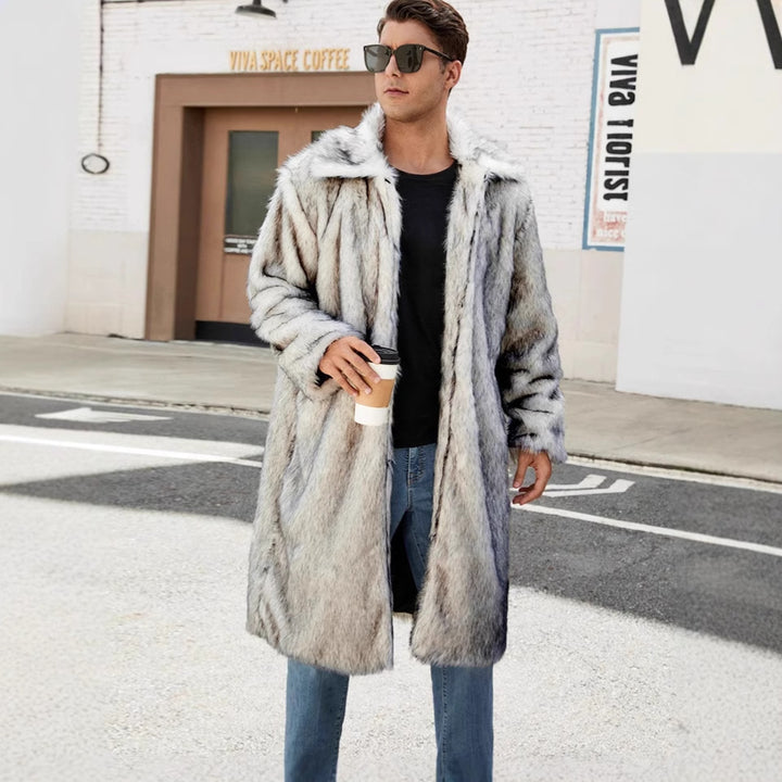Men's Elegant Faux Fur Coat Lune London