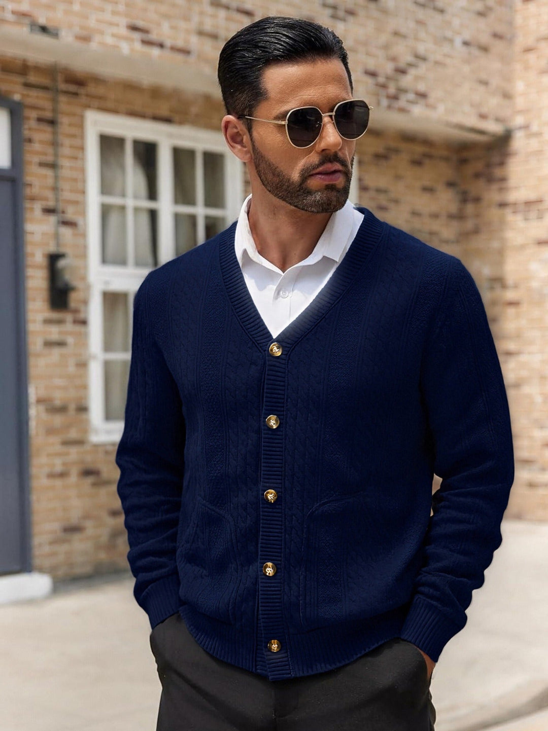 Lune London | Men's Fashionable Knitted Cardigan with Practical Pockets and Unique Texture