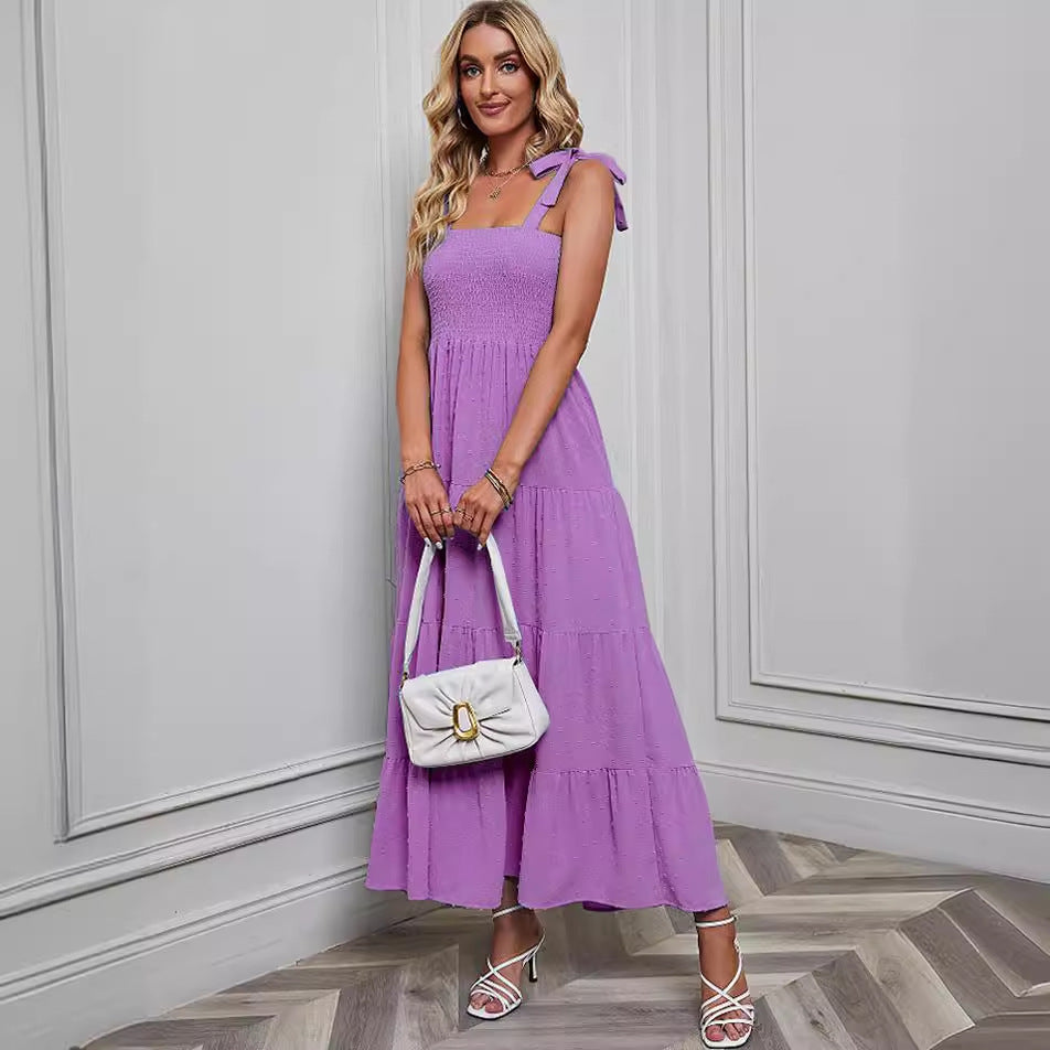 Maxi Dress for Women with Ruffled Straps and Flared Hem Chic & Stil