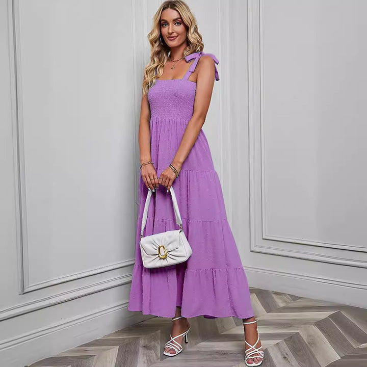 Maxi Dress for Women with Ruffled Straps and Flared Hem Chic & Stil