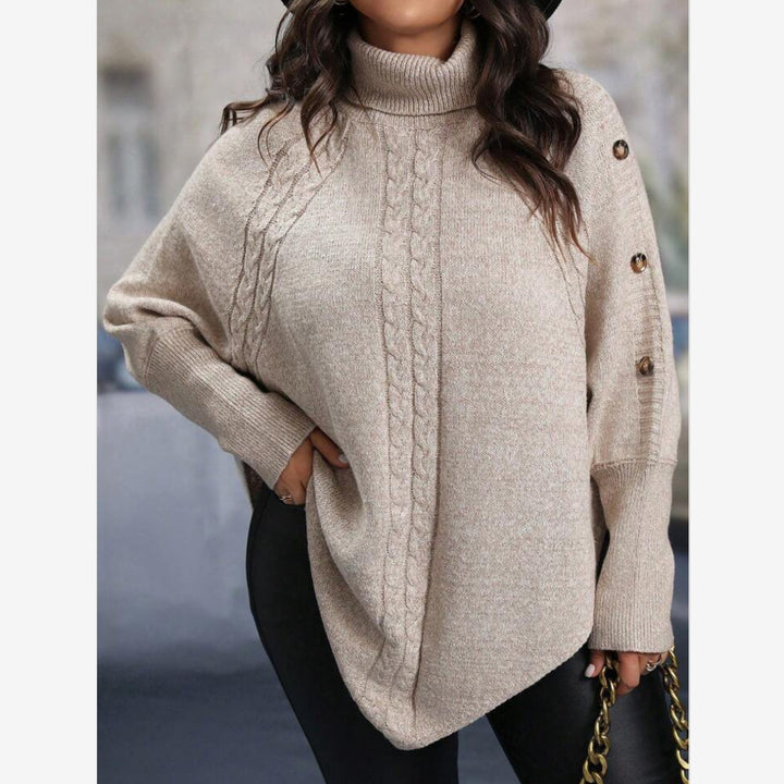 Casual turtleneck sweater for women with textured design Lune London