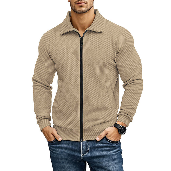 Men's knit jacket with structured design and sporty collar Lune London