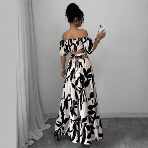 Maxi dress for women with floral cutout and ruffle details Lune London