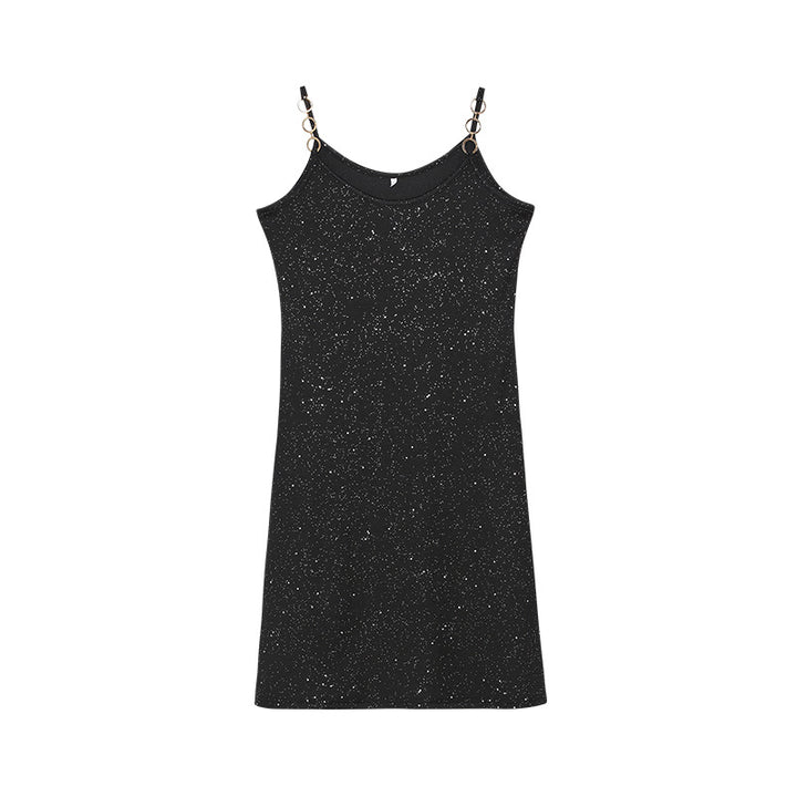 Shimmering mini dress for women with adjustable straps Lune London