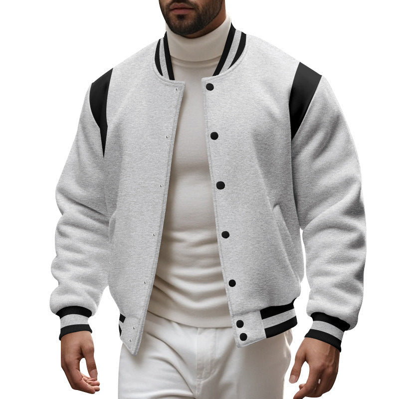 Men's Sporty College Jacket with Modern Design and Contrast Sleeves Lune London