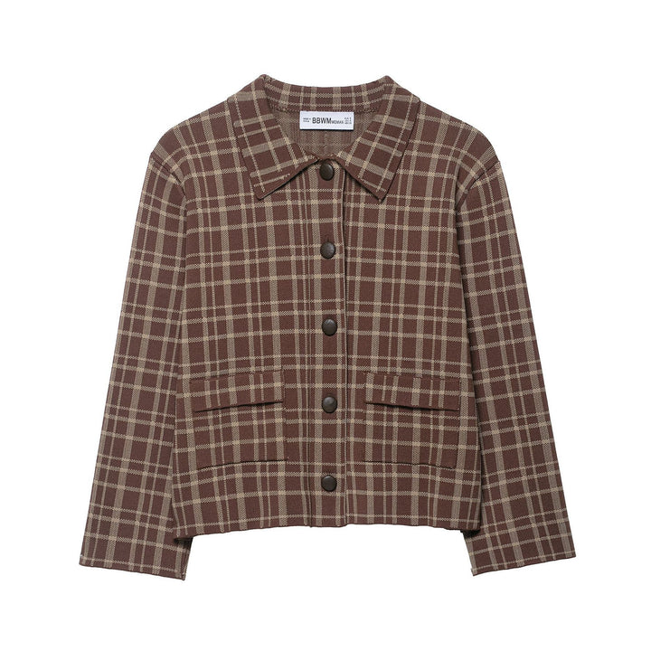 Ladies Chic Short Checkered Jacket