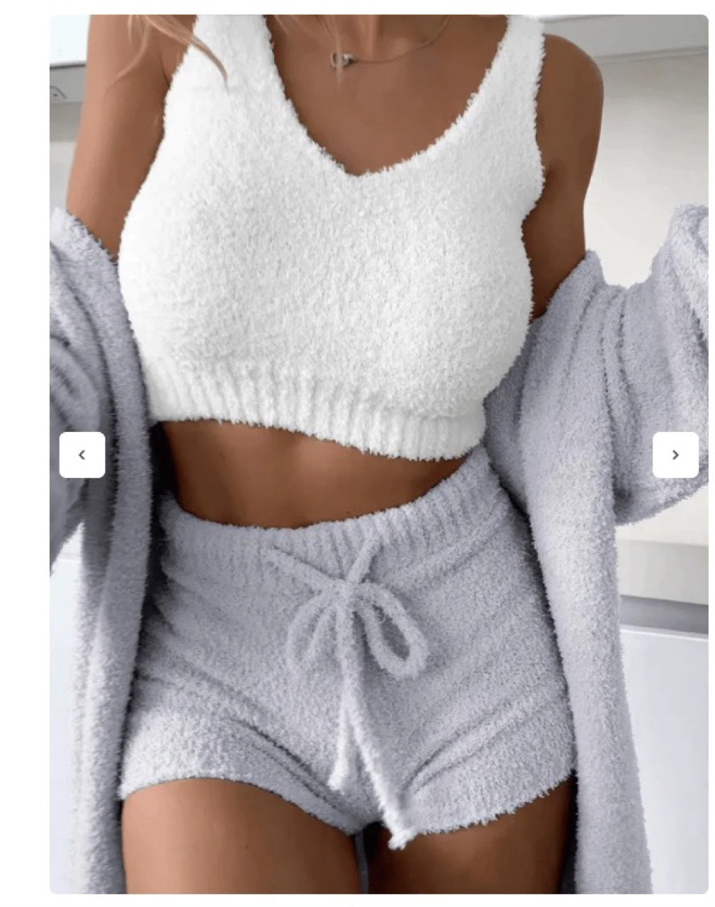 Women cozy lounge set with crop top and shorts Lune London