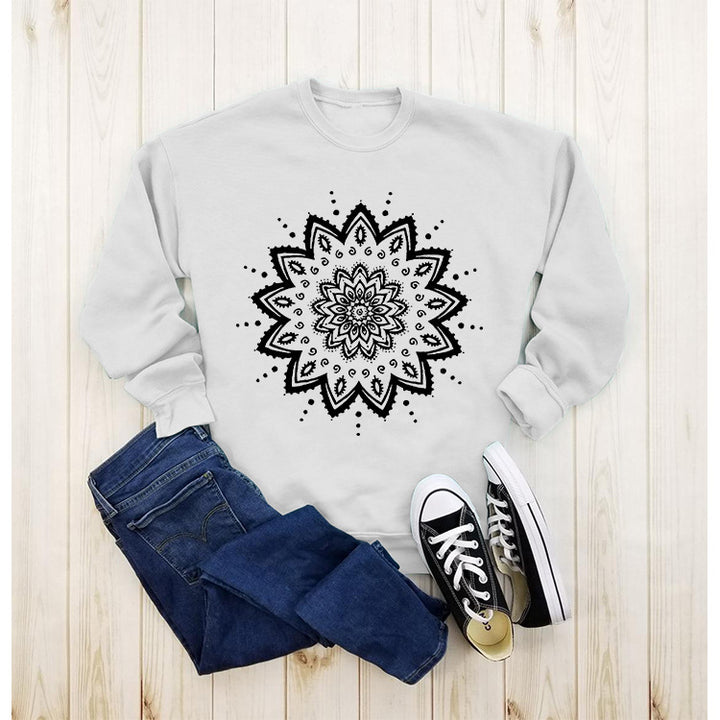 Sweatshirt pour femme avec design mandala créatif et coupe décontractée Chic & Stil