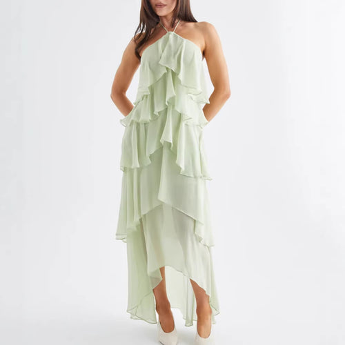 Robe maxi élégante pour femme avec détails de volants fluides Chic & Stil