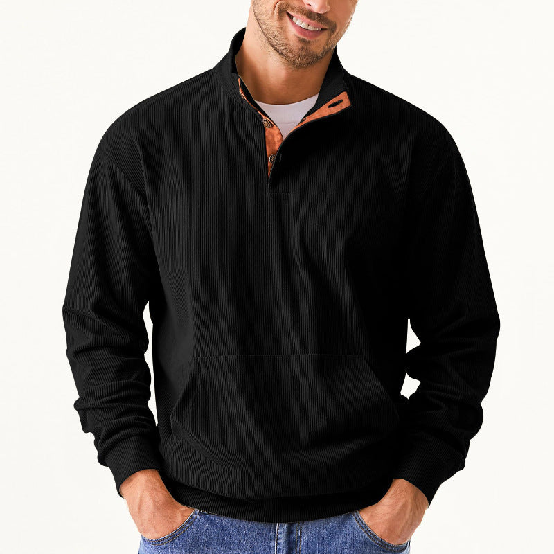 Men's cozy hoodie with fashionable faux leather details and high-quality cotton Chic and style