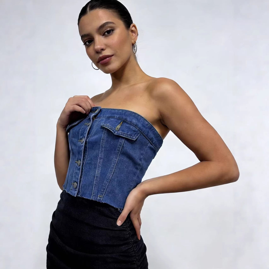 Women Jeans Bustier Top Lune London