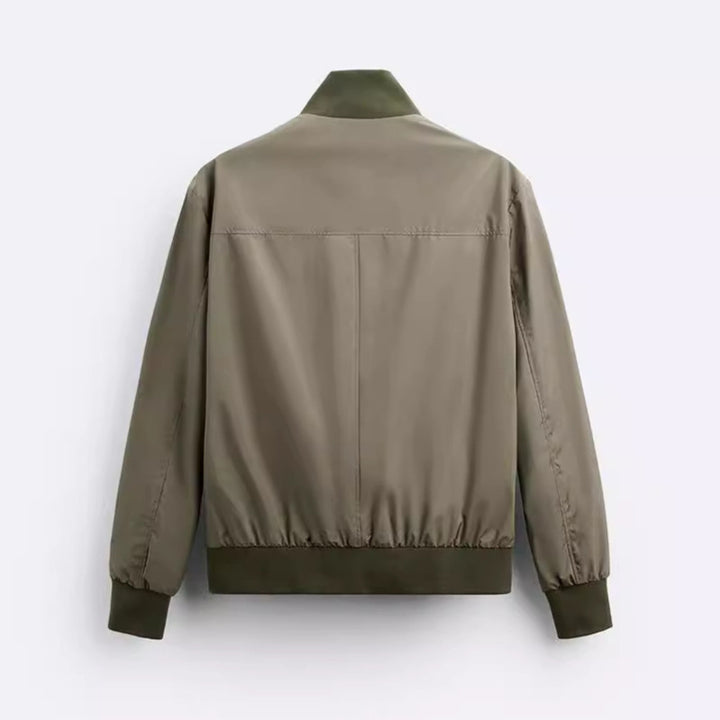 Trendy transitional jacket for men with multifunctional pockets and a high collar Lune London