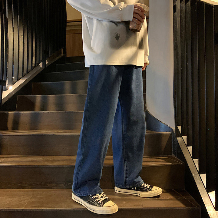 Casual cargo pants for men with wide legs and elastic waistband Lune London