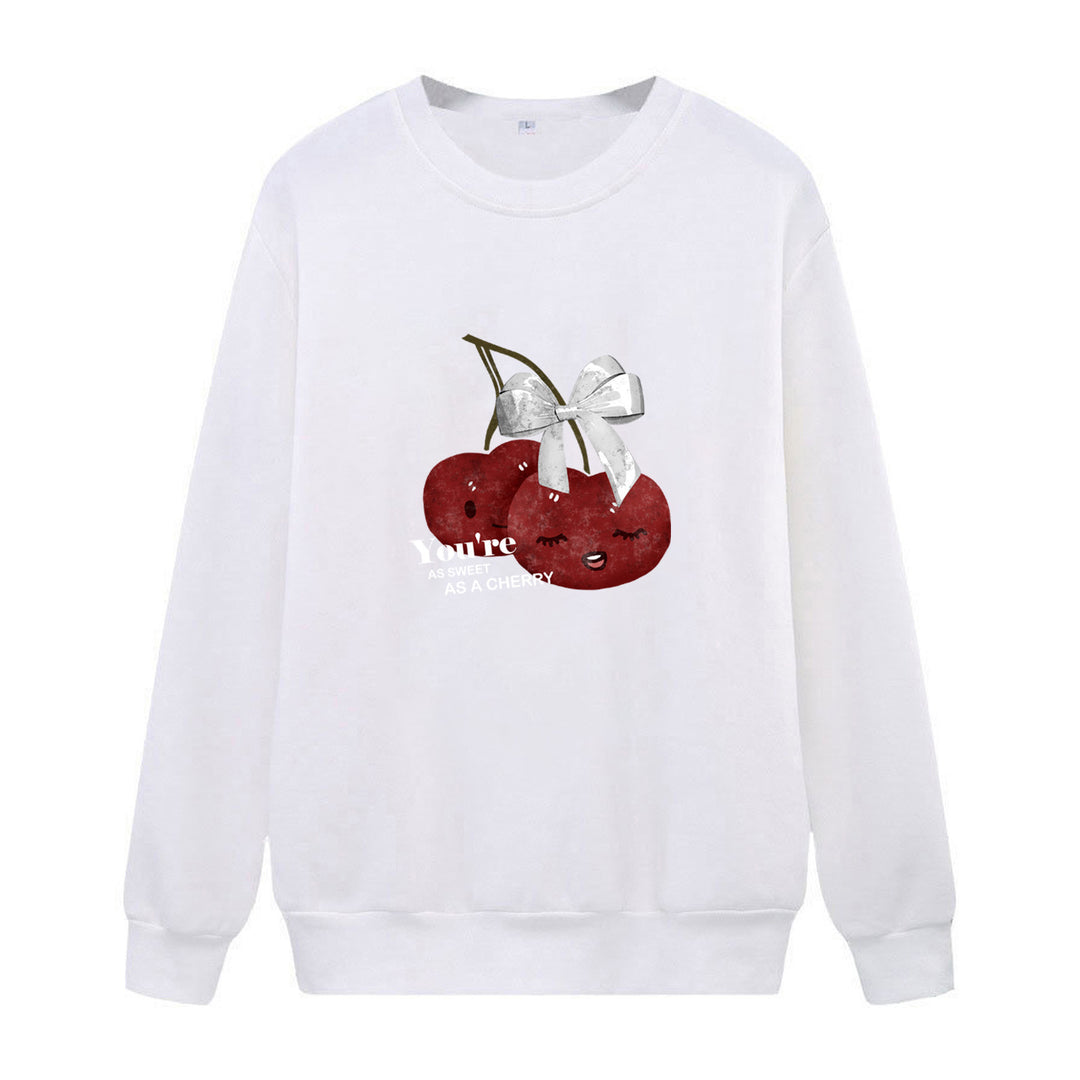 Women's cozy sweatshirt with fruity cherry motif Chic & Stil