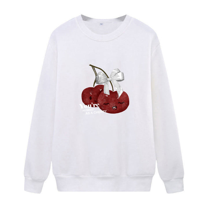 Women's cozy sweatshirt with fruity cherry motif Chic & Stil