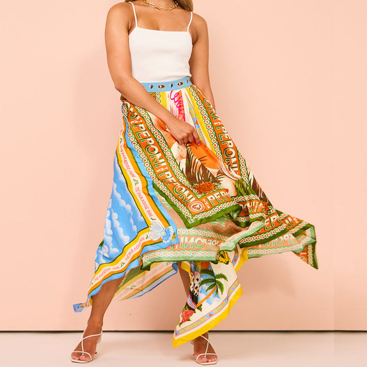Maxi Skirt for Women with Colorful Print and Chic & Stylish Flowing Cut