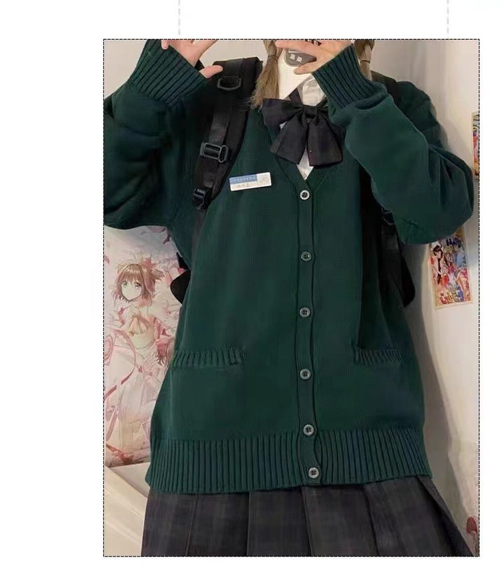 Cardigan universitaire pour femmes avec col classique et design de nœud décoratif Chic & Stil