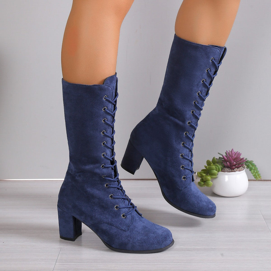 Women's Elegant Lace-Up Ankle Boots with High Heel and Fashionable Design Lune London