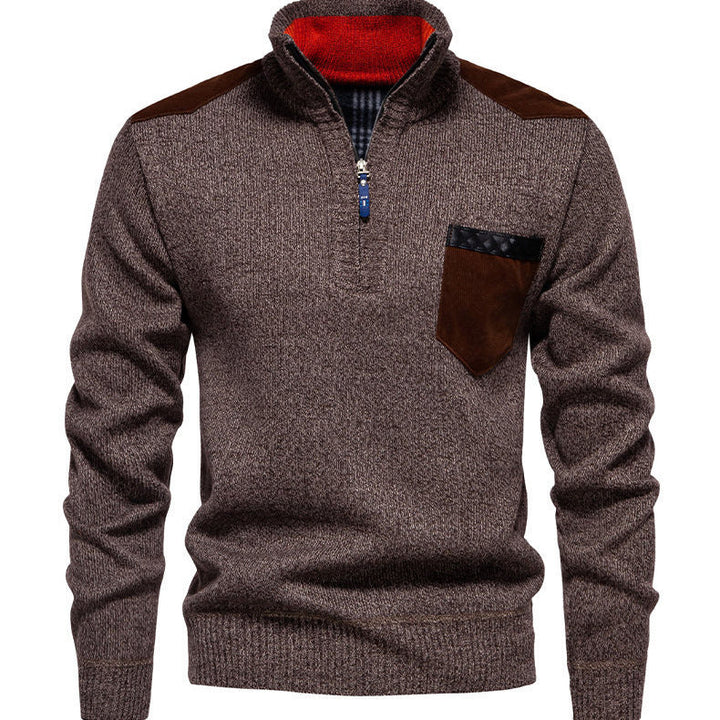 Men's Pullover with A Half-High Collar and Fashionable Accents Lune London