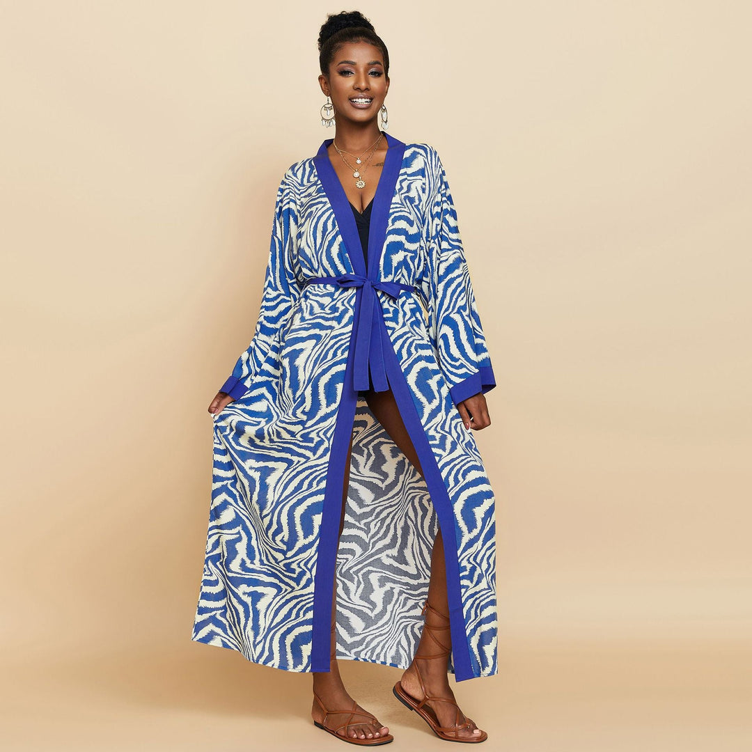 Ladies Luxurious Bathrobe with Exotic Pattern Chic Und Stil