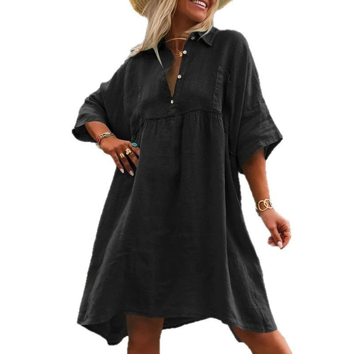 Ladies Casual Cut Versatile Linen Dress Lune London