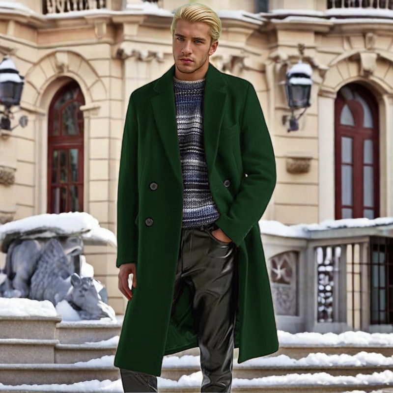 Elegant double-breasted wool coat for men Lune London