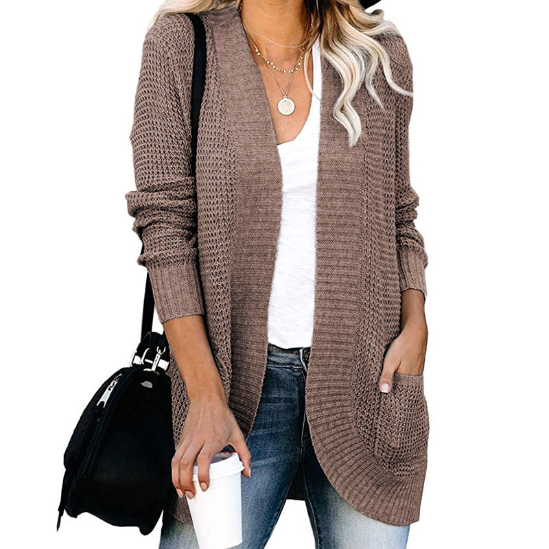 Knit jacket for women with a breathable mesh structure and practical pockets Lune London