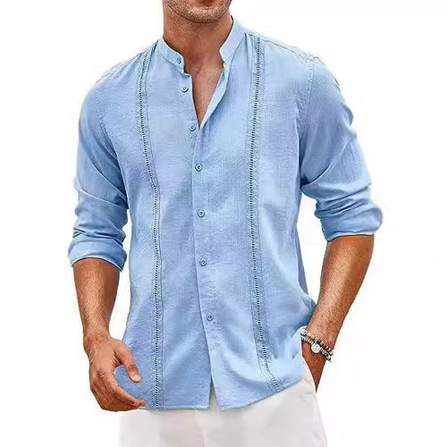Men's leisure shirt with mandarin collar and buttons Lune London