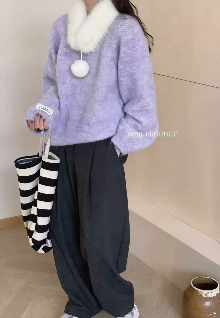 Pull en tricot confortable pour femme avec col amovible Chic & Stil