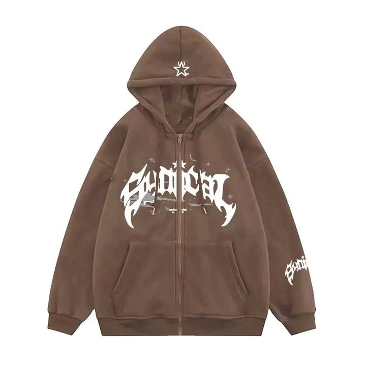 Women's hoodie with urban graphic element and practical pockets Lune London