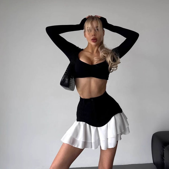 Fashion women's skirt with asymmetrical hem and practical pockets Lune London