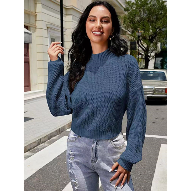 Women Fashion Knitted Sweater with Wide Neck Lune London