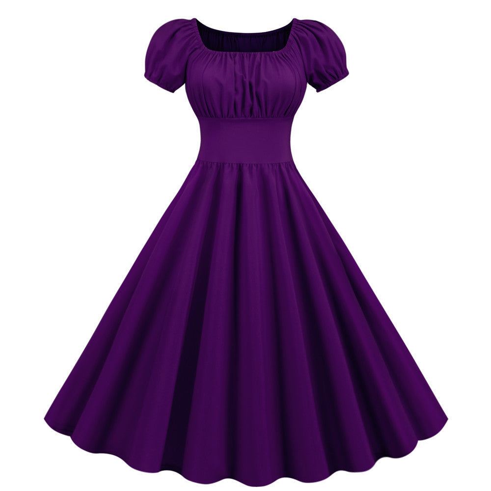 A-line dress for women with puff sleeves and a belt Lune London