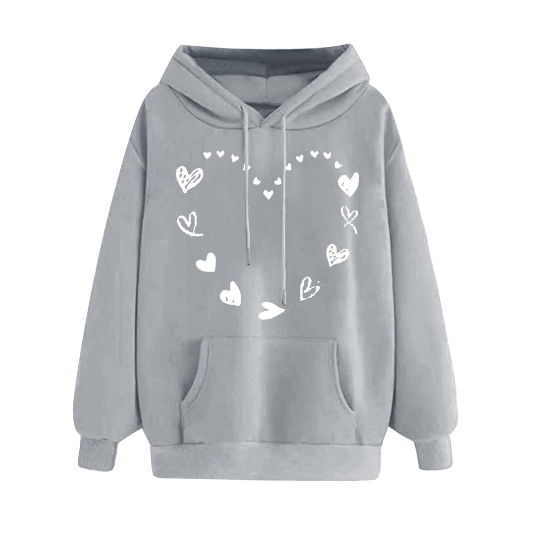 Women's hoodie with playful heart design and comfortable kangaroo pocket Lune London