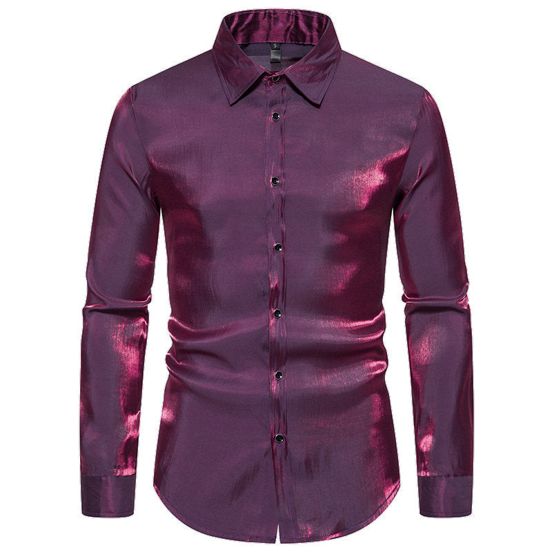 Men's long sleeve shirt with shiny finish and elegant cut Lune London