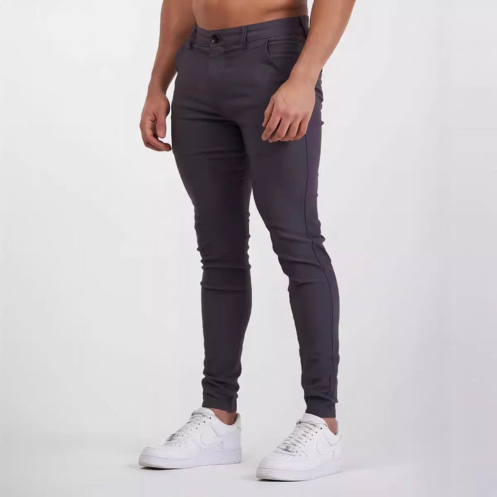 Slim-fit chino pants for men with elastic waist and stylish design Lune London
