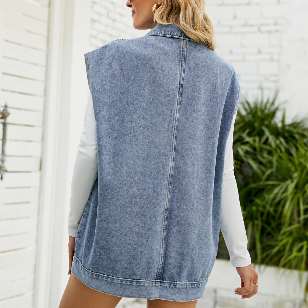 Gilets en denim décontracté pour femmes avec poches pratiques Chic & Stil