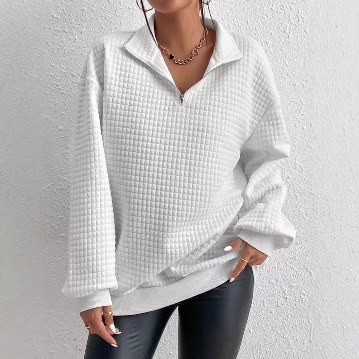 Lune London women's down pullover with half zipper