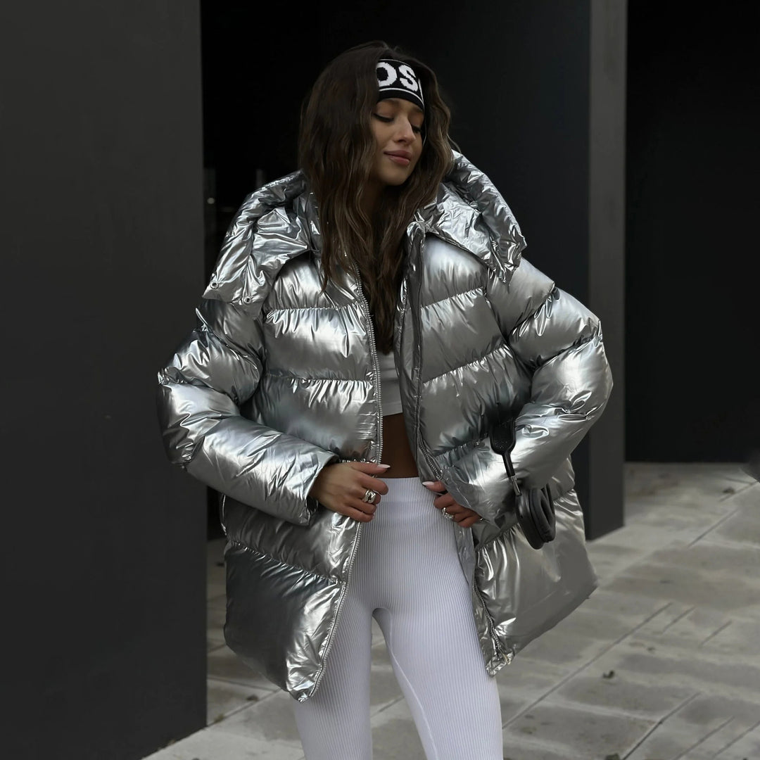 Lady padded jacket with reflective material and stylish design Lune London