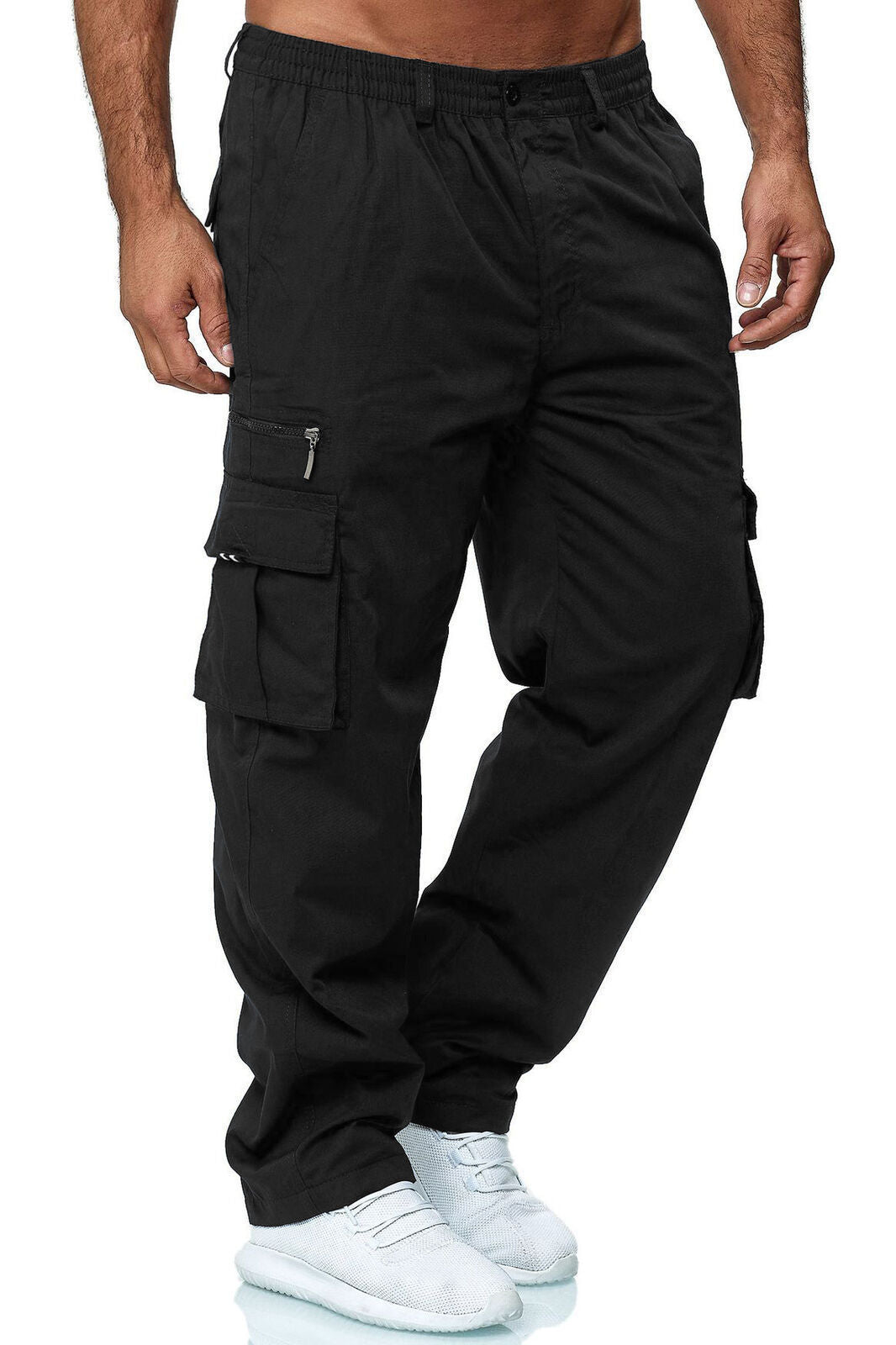 Men's cargo pants with elastic waistband and multifunctional pockets Lune London