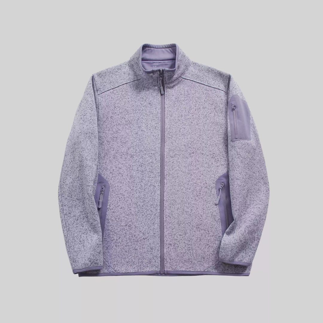Veste en polaire pour femmes avec poches latérales zippées et col haut Chic & Stil
