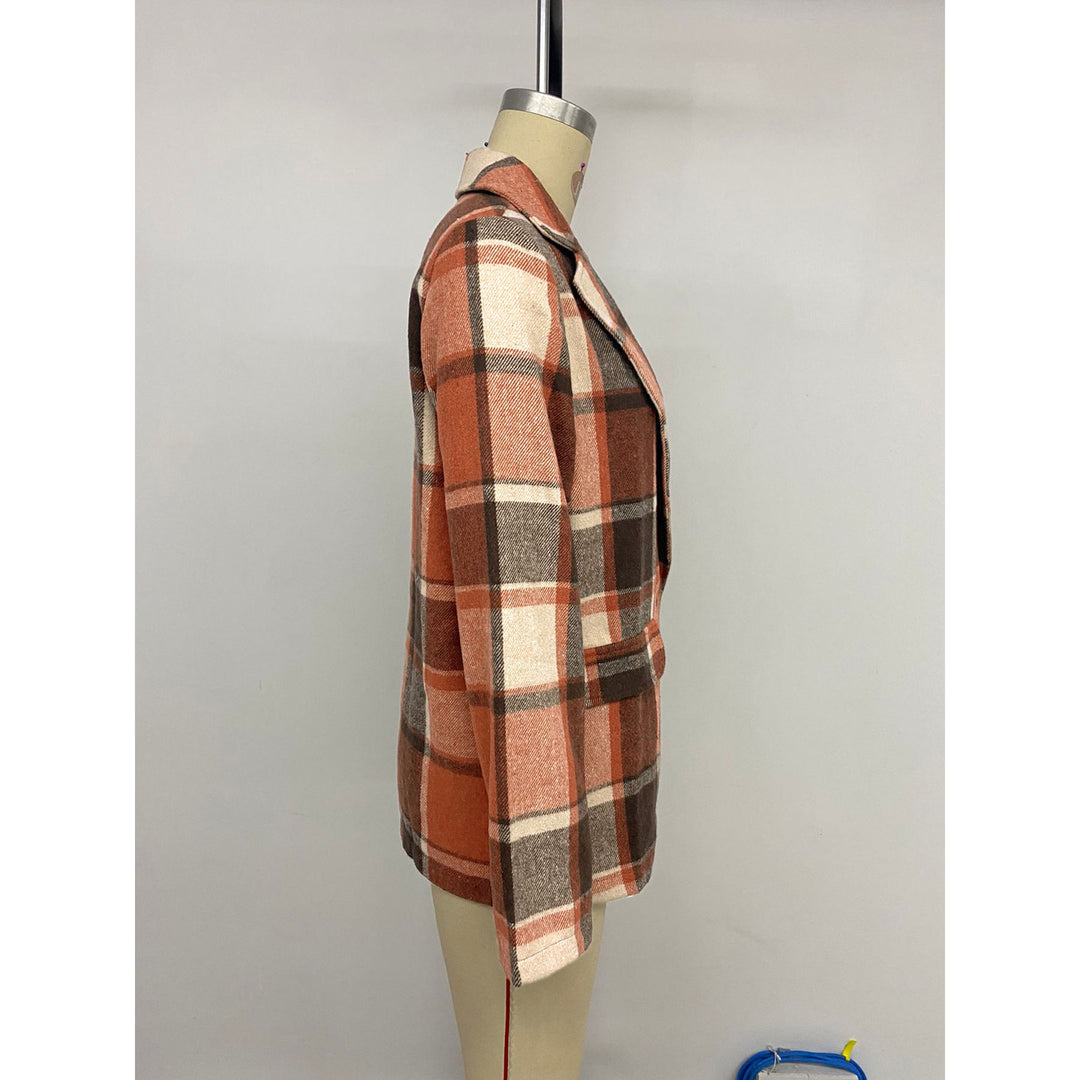 Ladies Checked Blazer in Soft Wool Blend Lune London