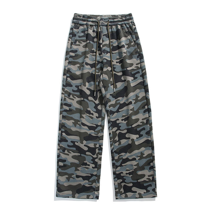 Casual cargo pants for women with drawstring and practical camouflage pattern Lune London