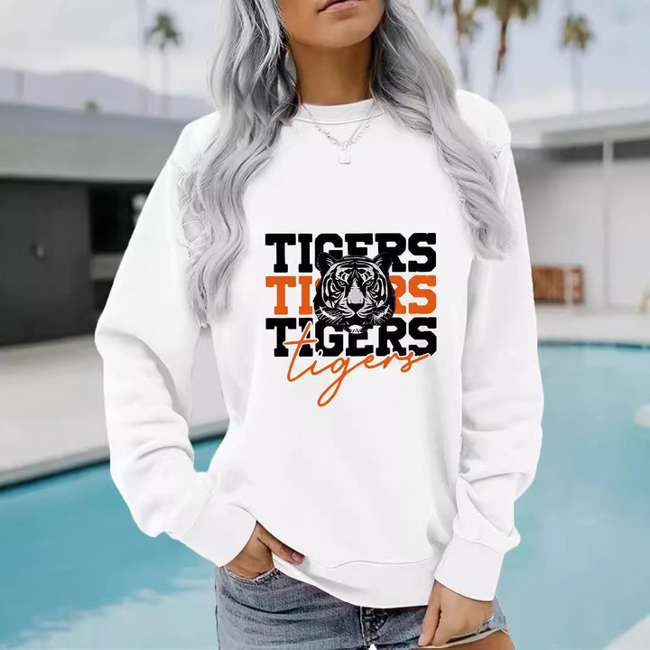 Sweat-shirt femmes avec design tigre animaliste et coupe décontractée Chic & Stil