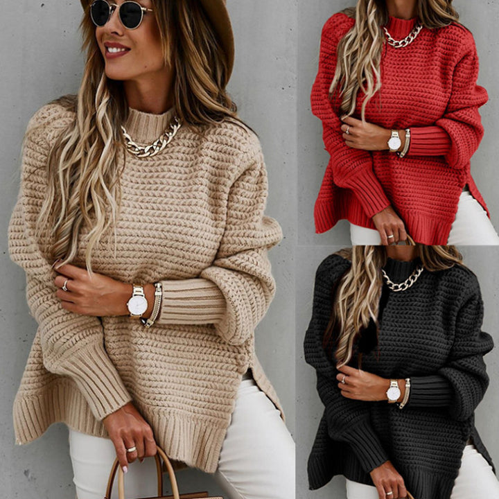 Chunky knit pullover for women with textured surface and relaxed fit Lune Londonl