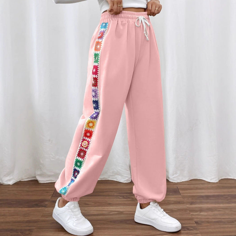 Lune London women's sporty leisure pants with colorful stripes