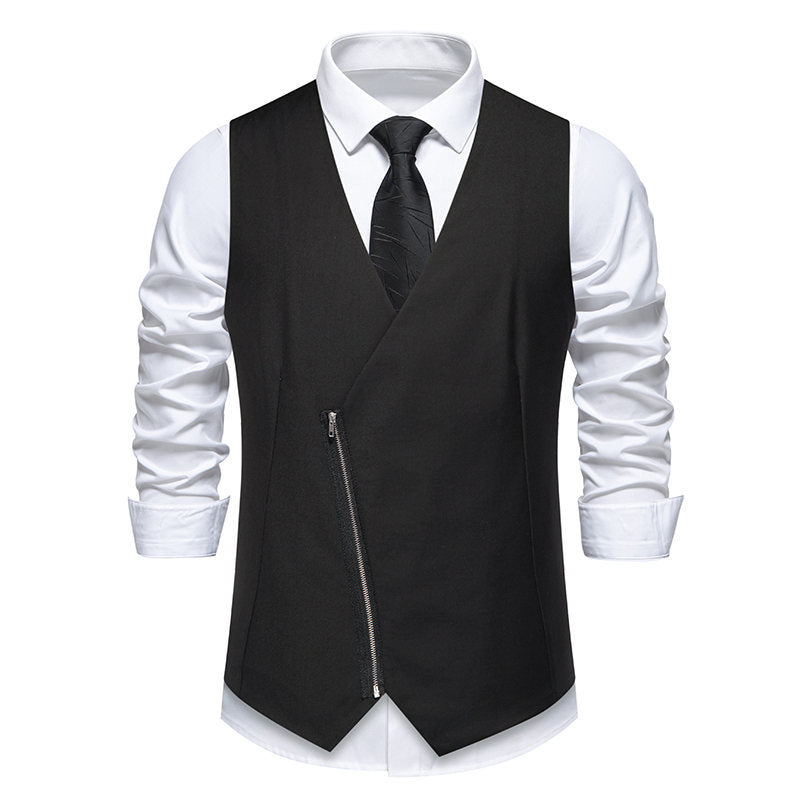 Men's vest with asymmetrical zip closure design and modern cut Lune London