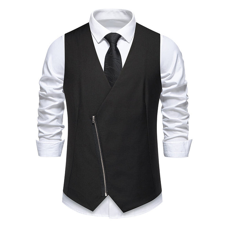 Men's vest with asymmetrical zip closure design and modern cut Lune London