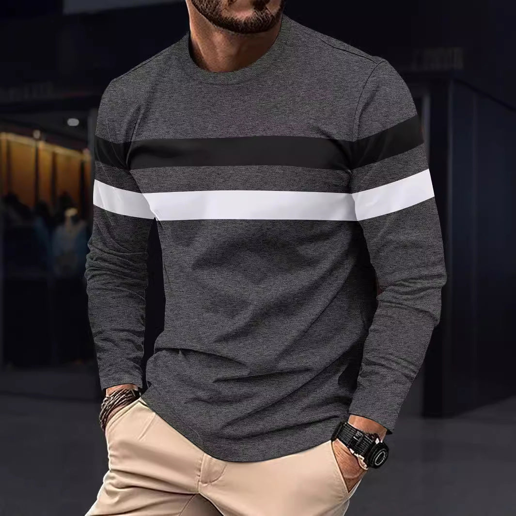 Men's Fashionable Long Sleeve Shirt with Sporty Stripes Chic und Stil