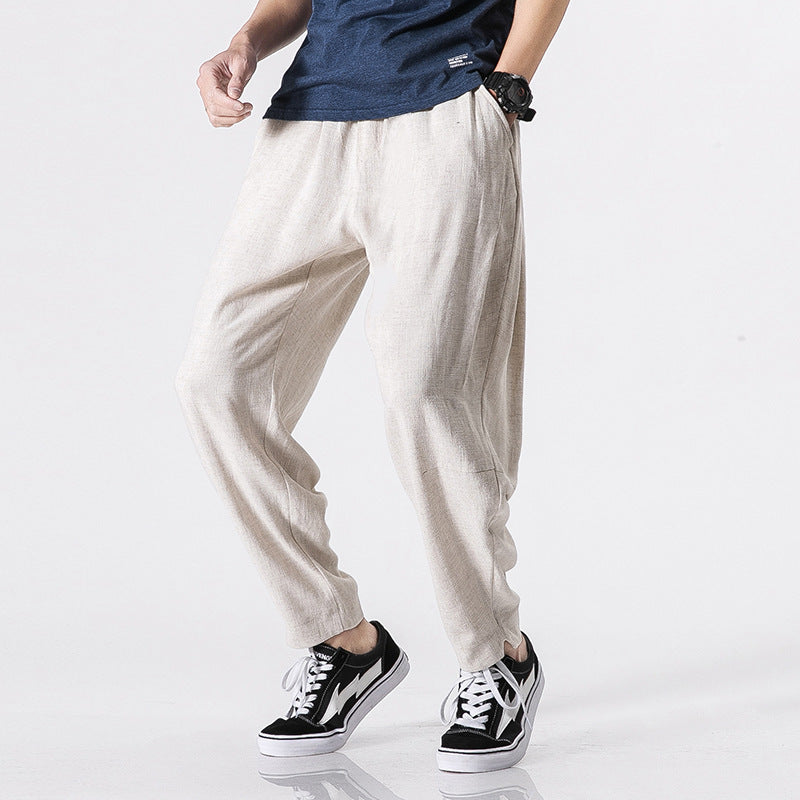 Casual harem pants for men in breathable linen material Lune London
